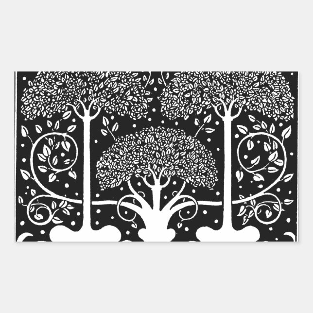 Aubrey Beardsley Art Nouveau Tree Pattern Print Sticker (Front)