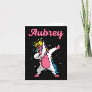 Aubrey Gift Name Personalized Birthday Dabbing Uni Card