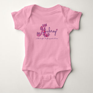 Aubrey girls name & meaning A monogram romper