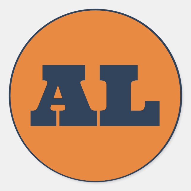 Auburn (AL) - Orange x Blue Classic Round Sticker (Front)