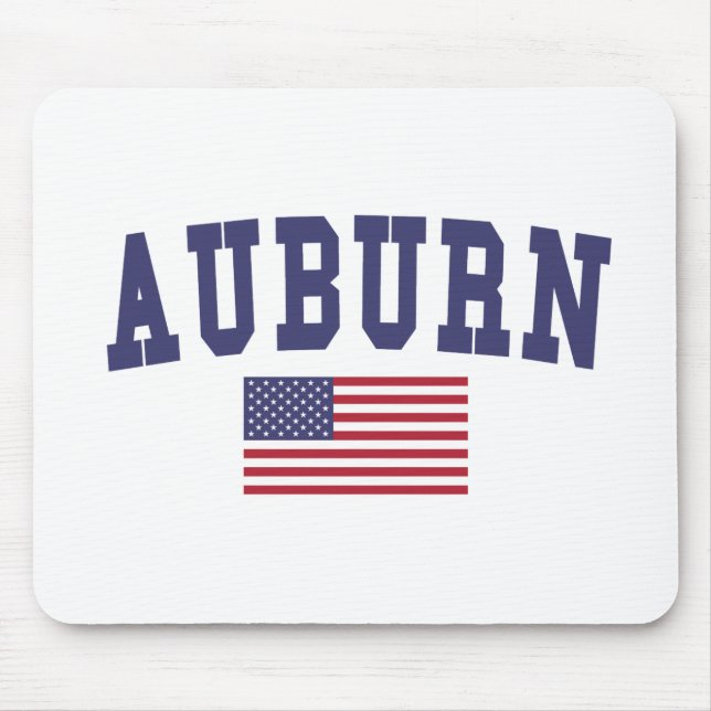 Auburn AL US Flag Mouse Pad (Front)