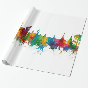 Auburn Alabama Skyline Wrapping Paper