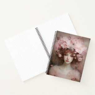 Auburn Beauty - A Woman's Portrait and Flowers Notebook