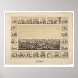 Auburn, California 1857 Panoramic Map (2508A) Poster