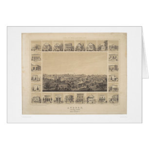 Auburn, carte panoramique de la Californie 1857