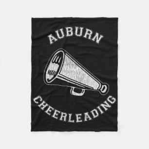 Auburn Cheer Distressed Retro 90's Cheerleader Fleece Blanket