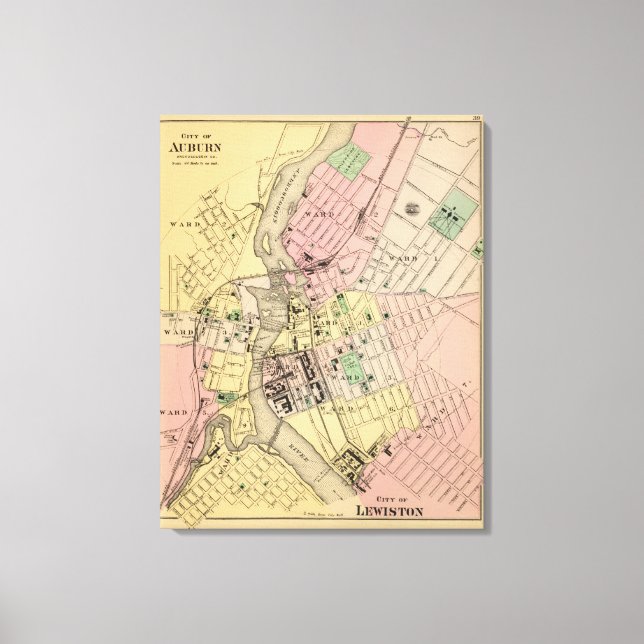 Auburn, Lewiston Canvas Print (Front)