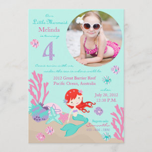 Auburn Mermaid Invitation du quatrième anniversair