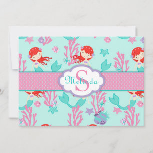 Auburn Mermaid Thank You Card
