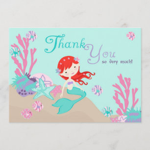 Auburn Mermaid Thank You Card
