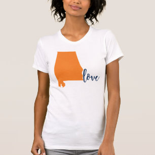Auburn Orange Navy Alabama University State T-Shirt