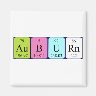 Auburn periodic table name magnet