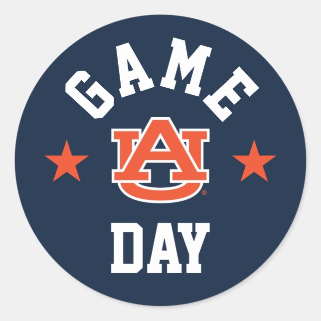 Auburn University Game Day Classic Round Sticker (Front)