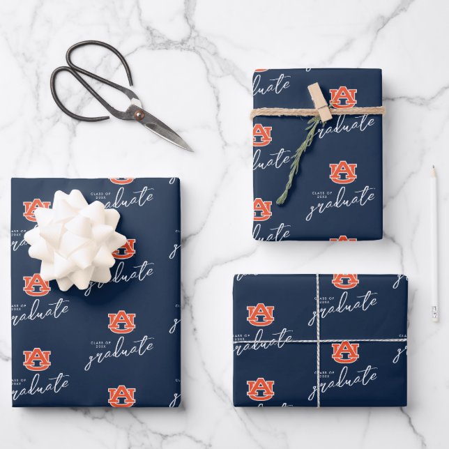 Auburn University Graduation – Auburn Tigers Wrapping Paper Sheet (Front)