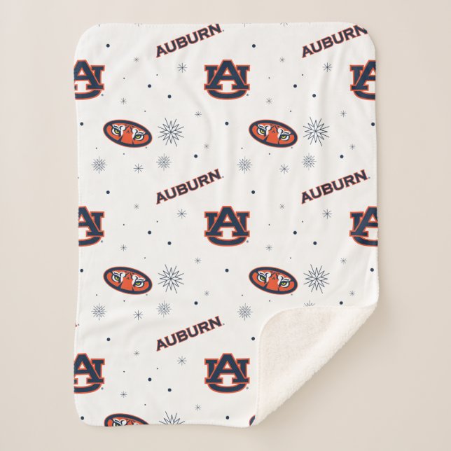 Auburn University | Holiday Pattern Sherpa Blanket (Front)