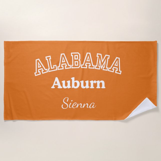 Auburn University Personalized Beach Towel (Front)