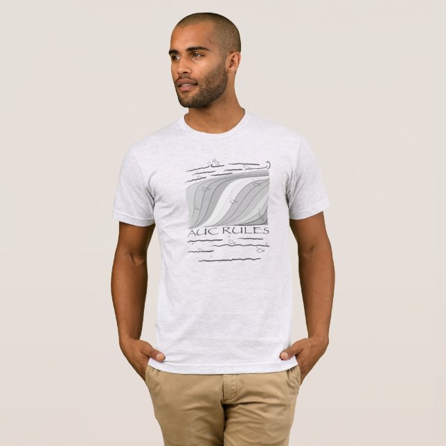 AUC Rules, fish - grey, custom text, light T-Shirt (Front Full)
