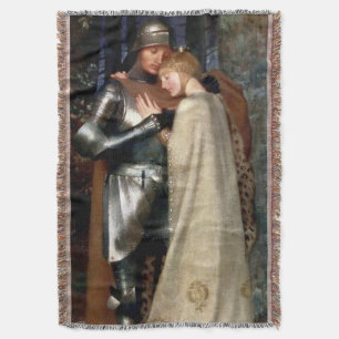 Aucassin and Nicolette Medieval Painting by Marian Throw Blanket