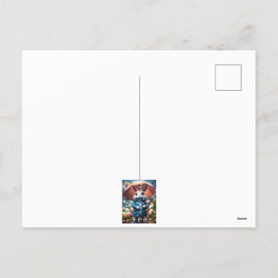 Auch im Regen werden Ostereier versteckt Holiday Postcard