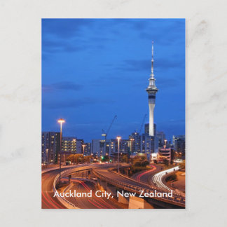 Auckland City, New Zealand At Dusk Postcard