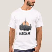 Auckland New Zealand City Skyline Vintage Travel