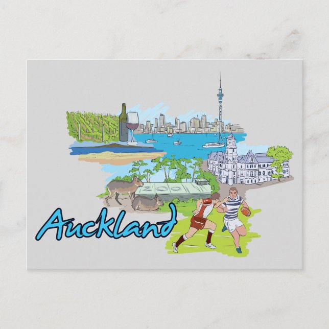 Auckland, New Zealand Famous City Postcard (Front)