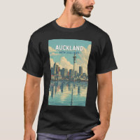 Auckland New Zealand Illustration Travel Art Retro