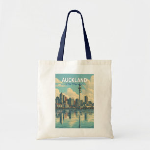 Auckland New Zealand Illustration Travel Art Retro Tote Bag
