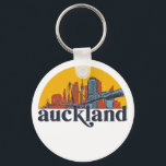 Auckland New Zealand Retro City Skyline Cityscape Keychain<br><div class="desc">Vintage and retro city design with beautiful skyline, tourist attraction and cityscape art. Cool skyscraper and building silhouette illustration merchandise for tourist and traveller. Perfect as souvenir to bring back home when travelling around the world. Save the memory of your travel and vacation with family and friends. Background colour can...</div>