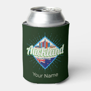 Auckland New Zealand retro skyline vintage Can Cooler