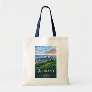 Auckland New Zealand Skyline Illustration Travel Tote Bag