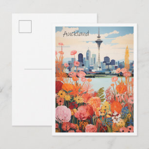 Auckland New Zealand Travel City Aesthetic Postcard