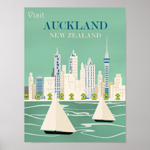 Auckland, New Zealand travel poster