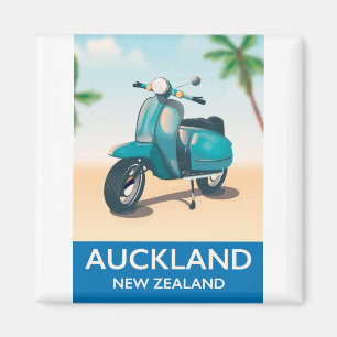 Auckland new zealand travel poster magnet