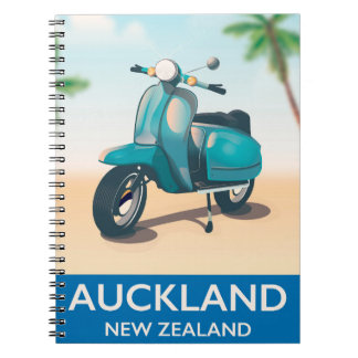 Auckland new zealand travel poster notebook