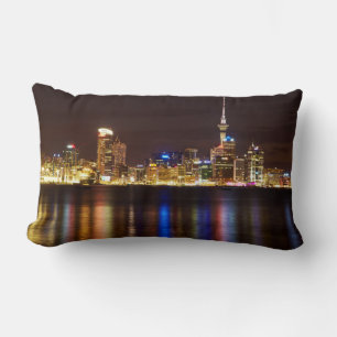 Auckland Night Cityscape Lumbar Pillow