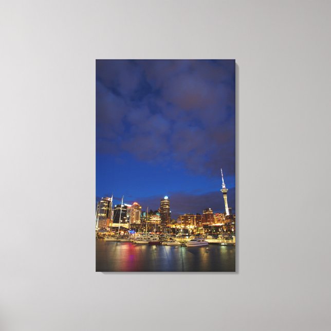 Auckland Night Skyline Canvas Print (Front)