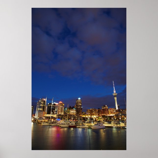 Auckland Night Skyline Poster (Front)