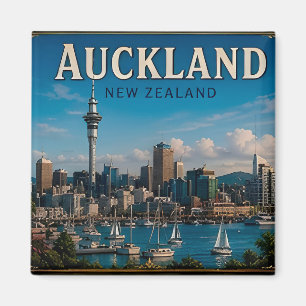 🧲 Auckland Skyline Vacation Memory New Zealand 🌿 Magnet