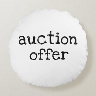 Auction Offer Round Pillow
