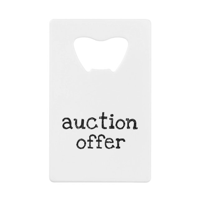 Auction Offer Wallet Bottle Opener (Front)