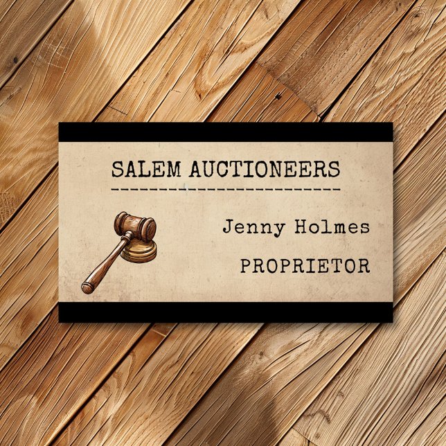 Auctioneer Auction House Business Gavel Card (Creator Uploaded)