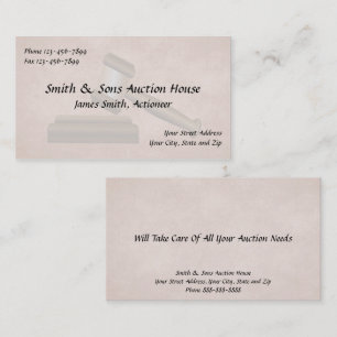 Auctioneer Judge Business Card