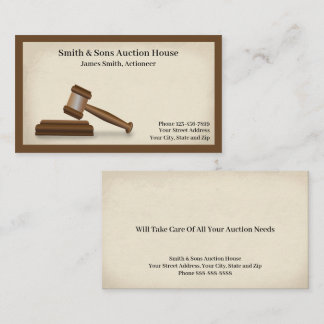Auctioneer Judge Business Card