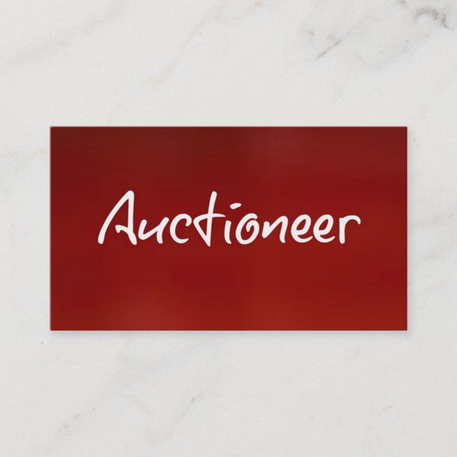 Auctioneer Red Business Card (Front)