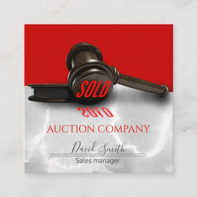 Auctioneer Services Business Card (Front)