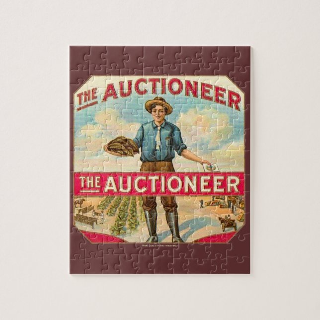 Auctioneer Vintage Cigar Label Auction Jigsaw Puzzle (Vertical)