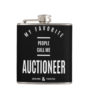 Auctioneer Work Job Title Gift Hip Flask