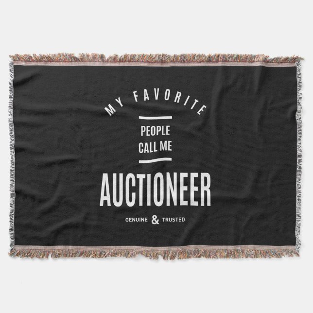 Auctioneer Work Job Title Gift Throw Blanket (Front)