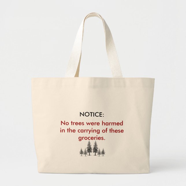Aucun arbre n'a été nui - sac d'épicerie (Devant)